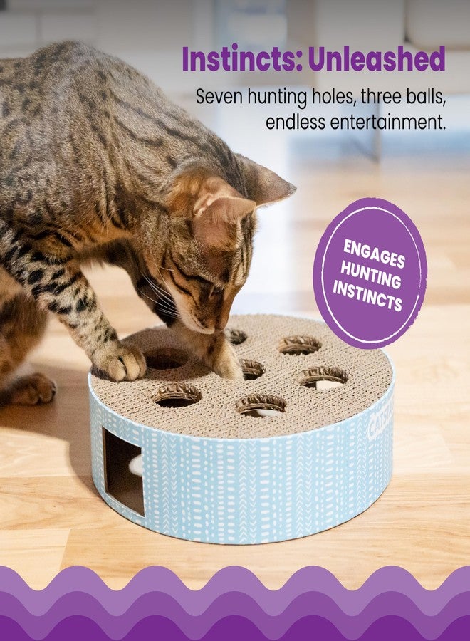 Catstages Scratch N' Hunt Interactive Cat Puzzle Toy with Scratcher Corrugate for Nail Care, Engages Hunting Instincts - Image 3